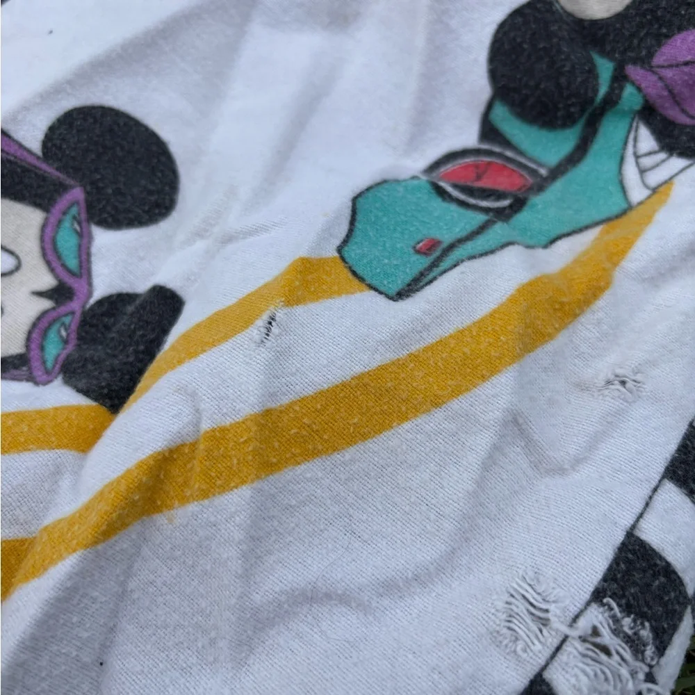 Disney VTG Mickey Mouse Race Car TWIN FLAT & FITTED Flannel Sheet